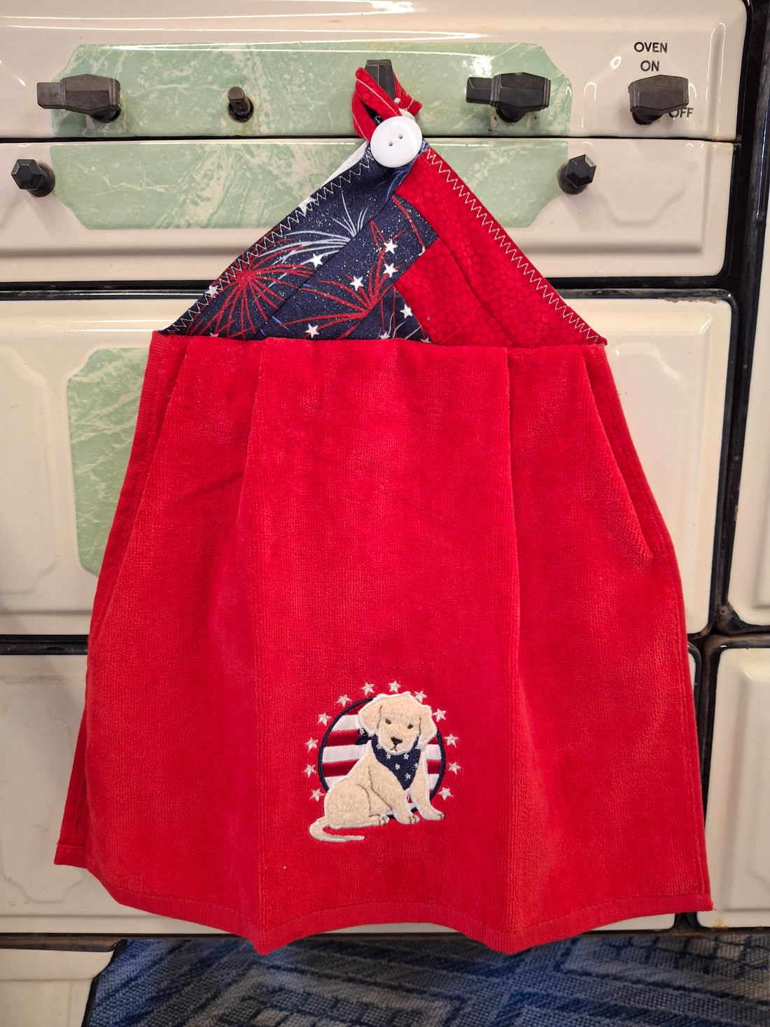 Stars + Stripes Dog Kitchen Towel