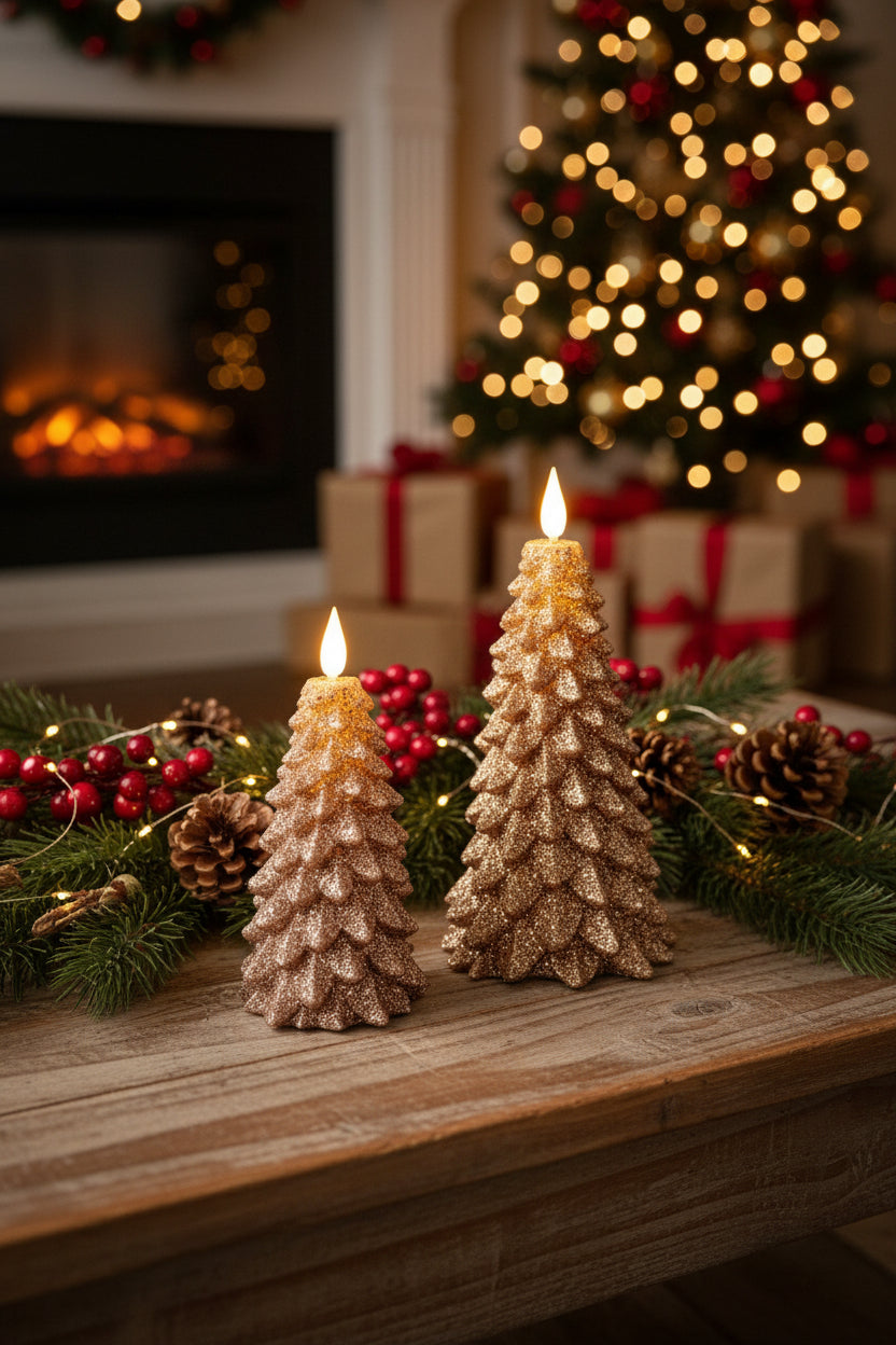 Bronze LED Tree Candle