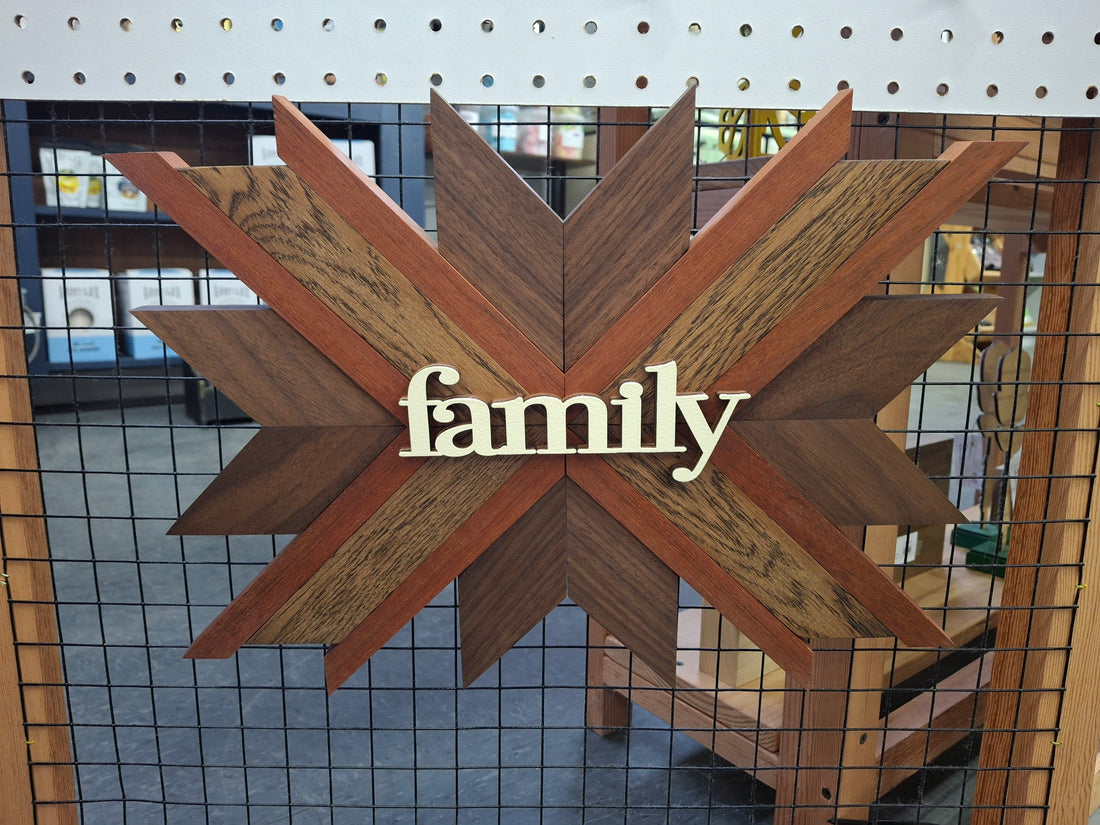 Chevron Wooden Sign - Family