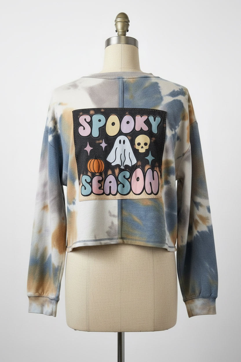 Repurposed Shirt with Spooky Season Patch