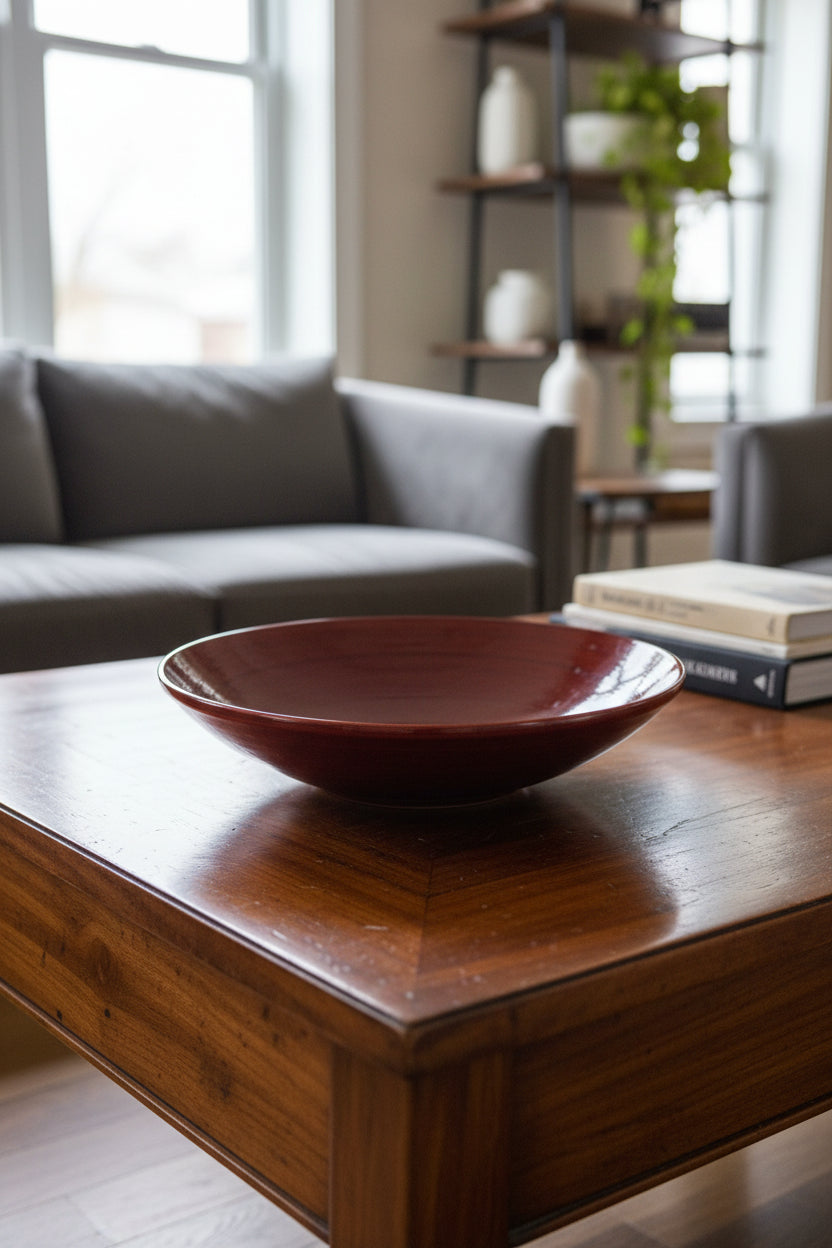 Red Wooden Bowl