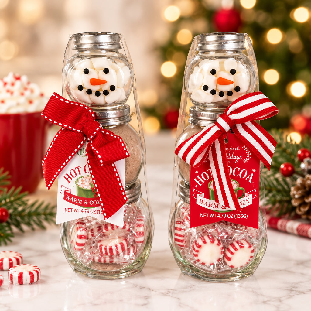 Assorted 3 stack snowman jar set