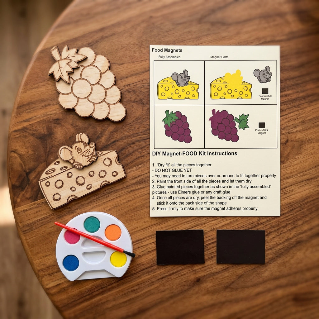 DIY Cheese + Grapes Magnet