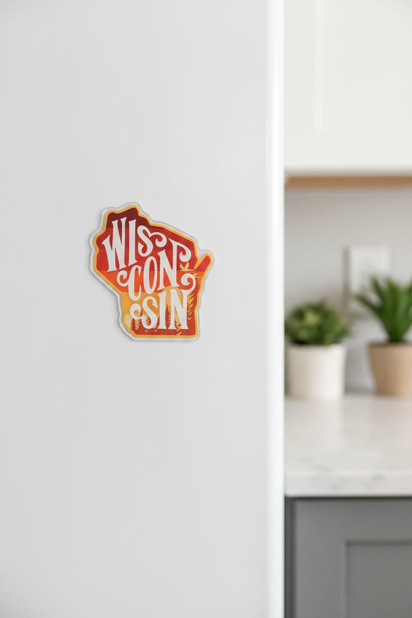 Wisconsin Magnet - Sunset Letters