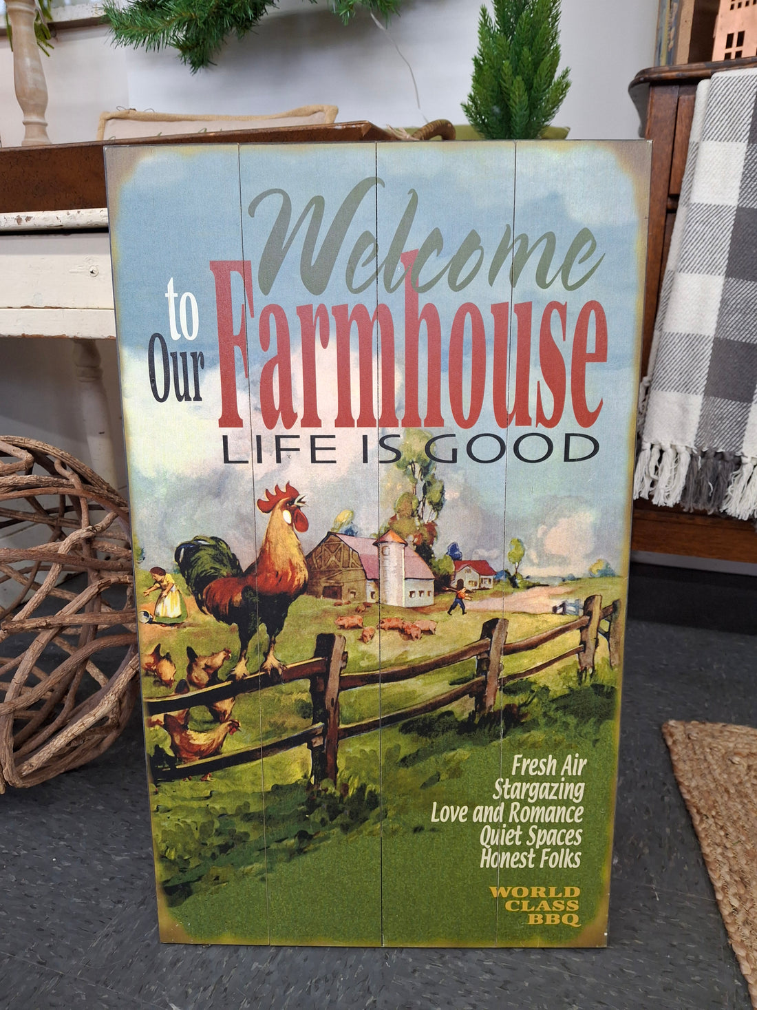 Welcome to Our Farmhouse Wooden Sign