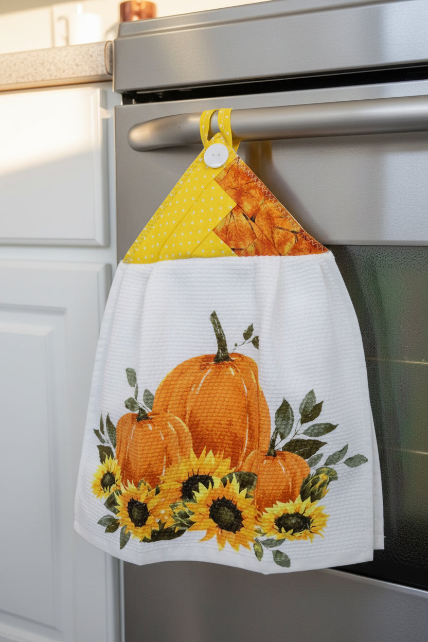 Pumpkins + Sunflowers Kitchen Towel
