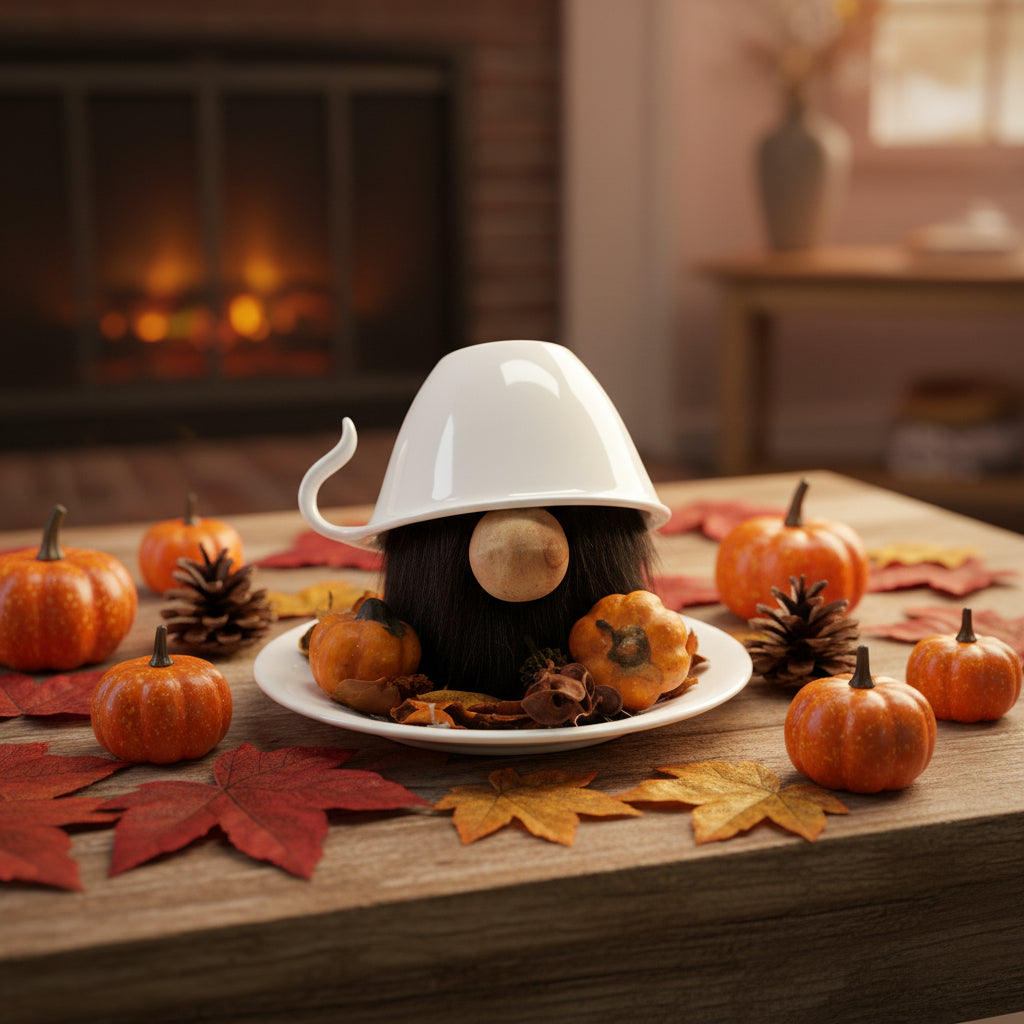 Pumpkin Spice Teacup Gnome