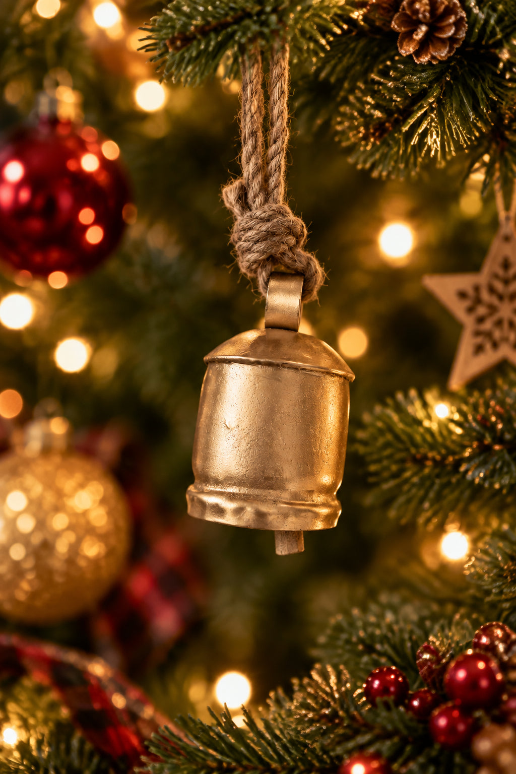 Gold Cowbell Ornament