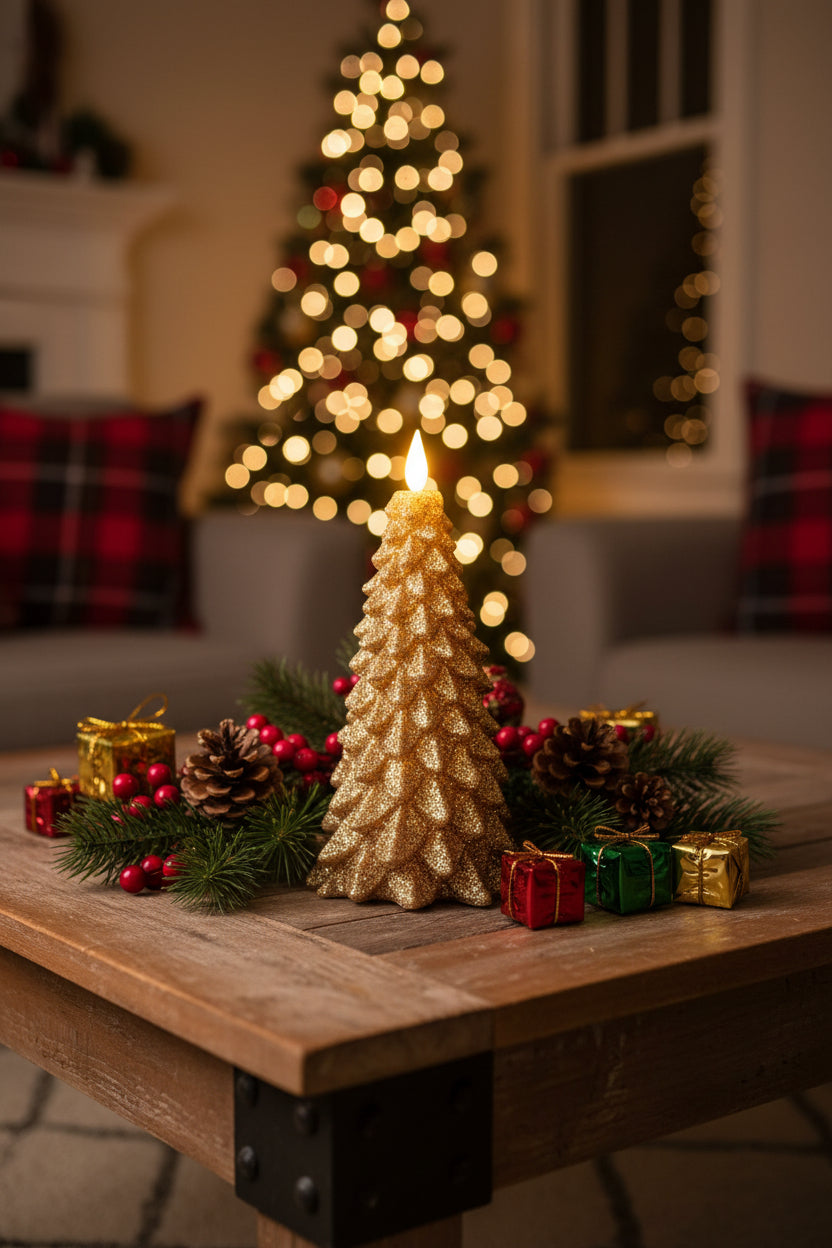 Bronze LED Tree Candle