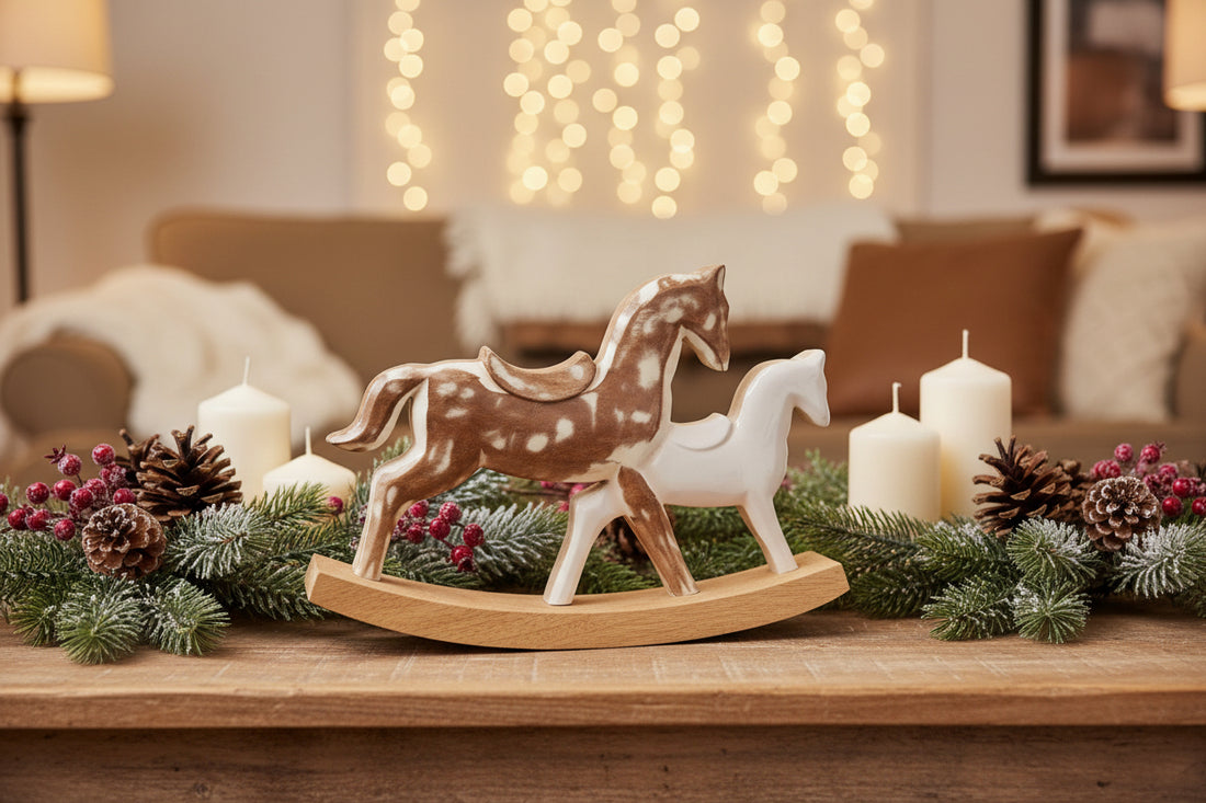 Dapple Duo Rocking Horse Shelf Decor