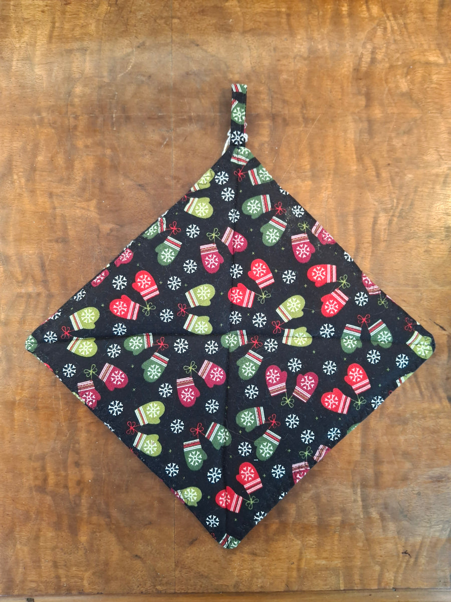 Mittens + Snowflakes Hot Pad