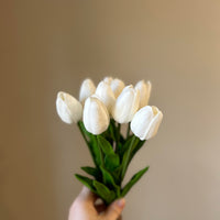 Real Touch White Long Stem Tulips