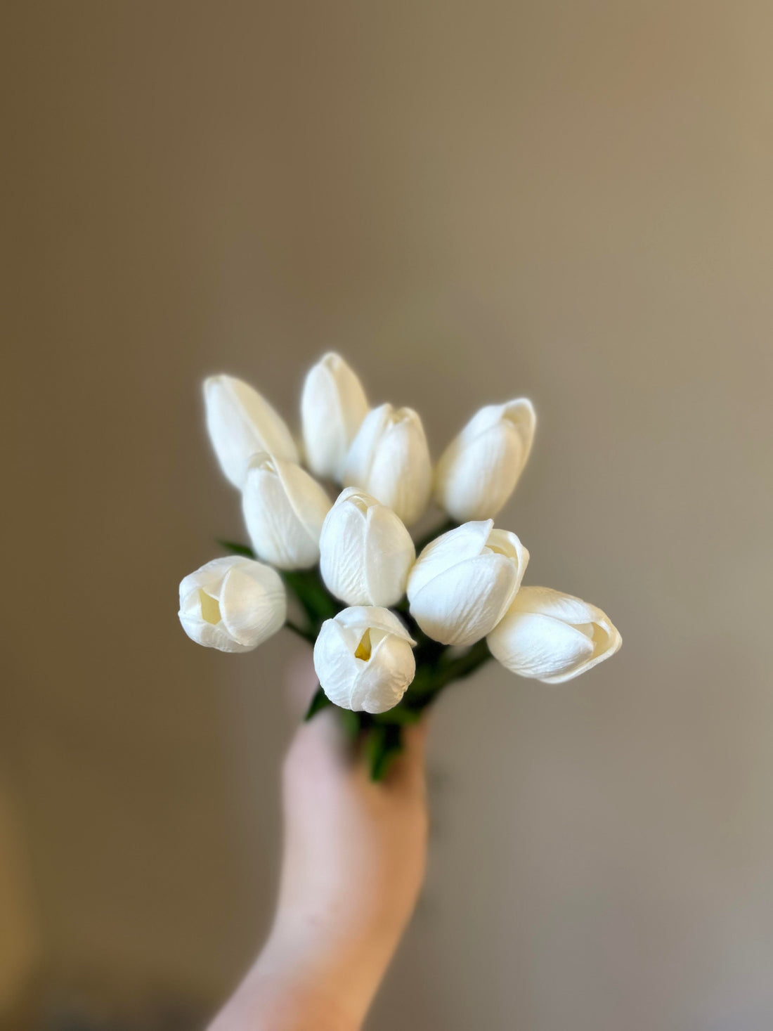 Real Touch White Long Stem Tulips