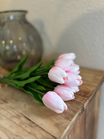 Real Touch Pink Long Stem Tulips