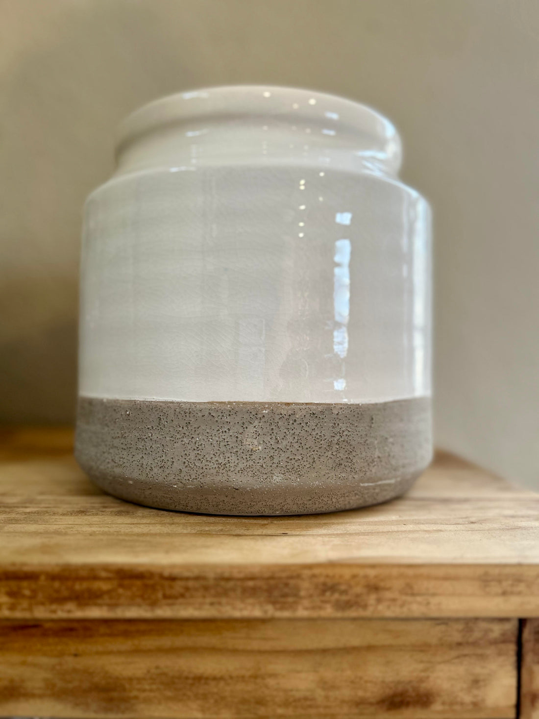 Two-Toned White + Cement Vase