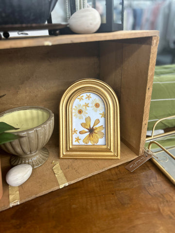 Gold Arched Frame - Pressed Flower Print