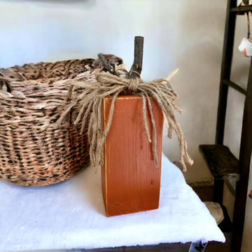 Pumpkin Block Shelf Decor - 11"