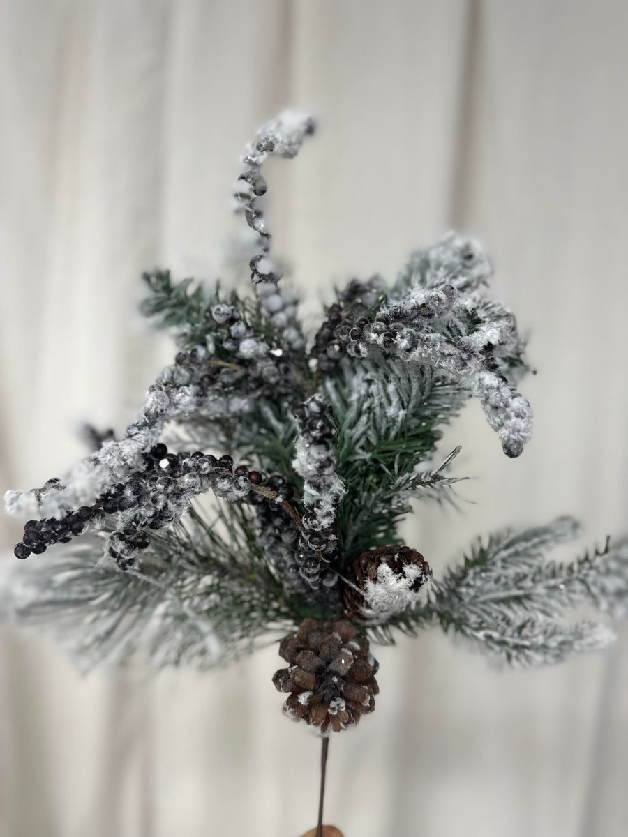 Frosted Winter Berries + Pinecone Bough