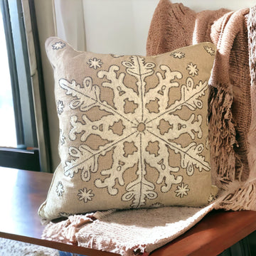 Beaded Snowflake Pillow