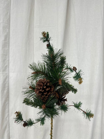18" Bough With Pinecones