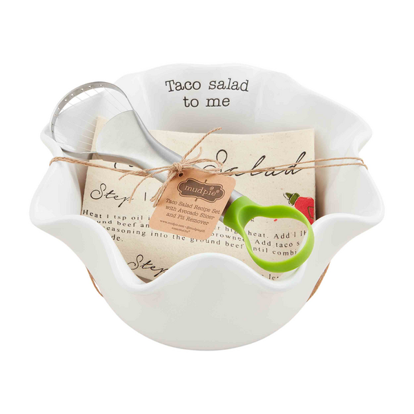 Mud Pie Taco Salad Bowl and Towel Set