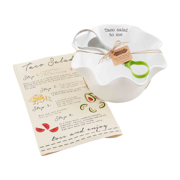 Mud Pie Taco Salad Bowl and Towel Set