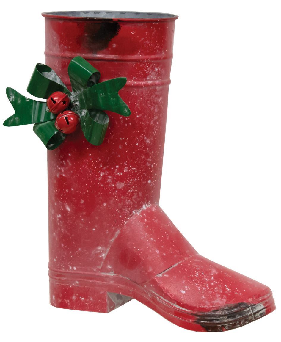 Metal Santa's Red Boot