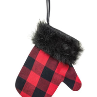 Red and Black Buffalo Check Mitten Gift Card Holder Pocket