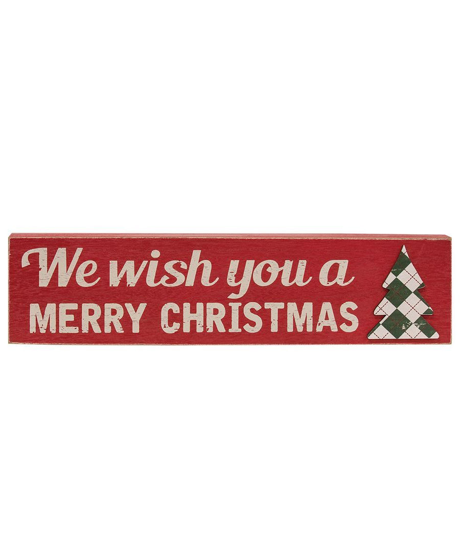 We Wish You a Merry Christmas Wood Hanging Sign