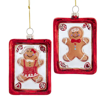 Kurt Adler Gingerbread On Tray Ornaments