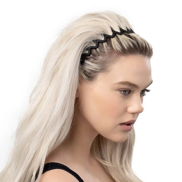 Kitsch Zig Zag Headband 2pc - Black & Tort