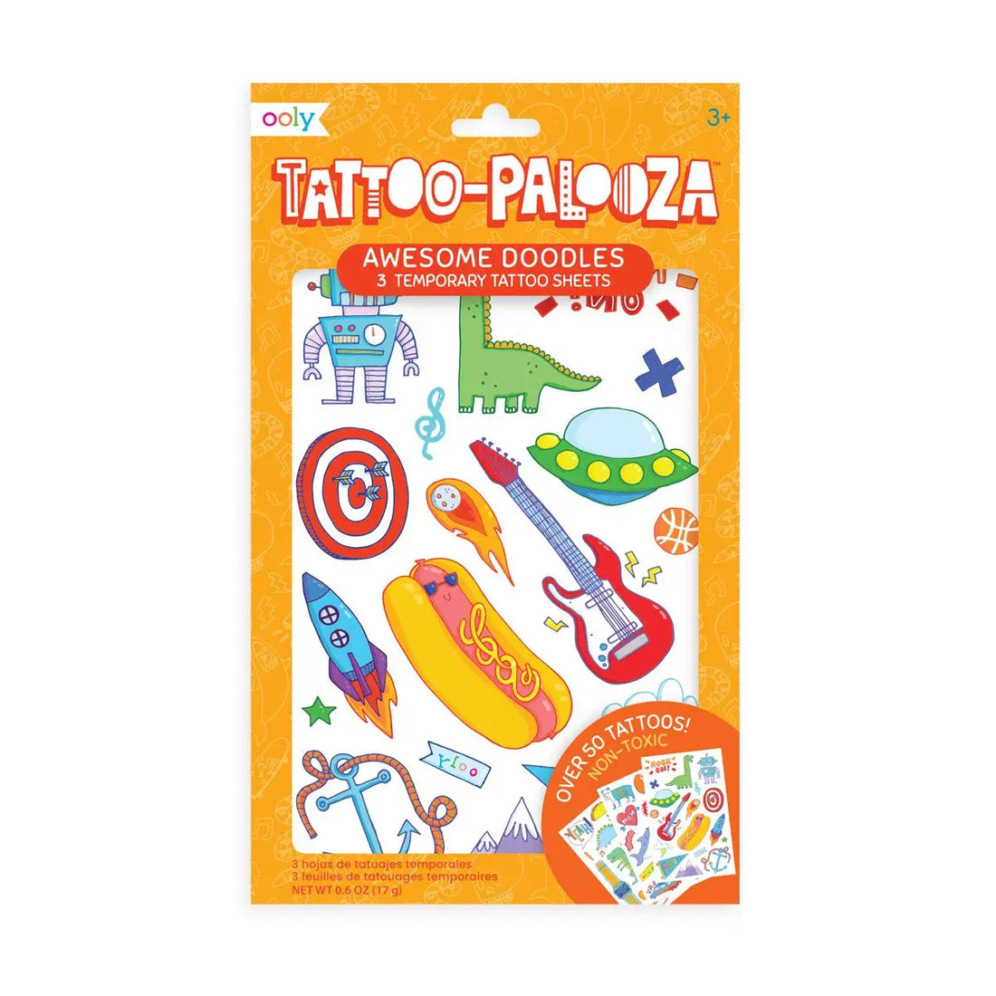 Ooly Tattoo Palooza Temporary Glitter Tattoo: Awesome Doodles