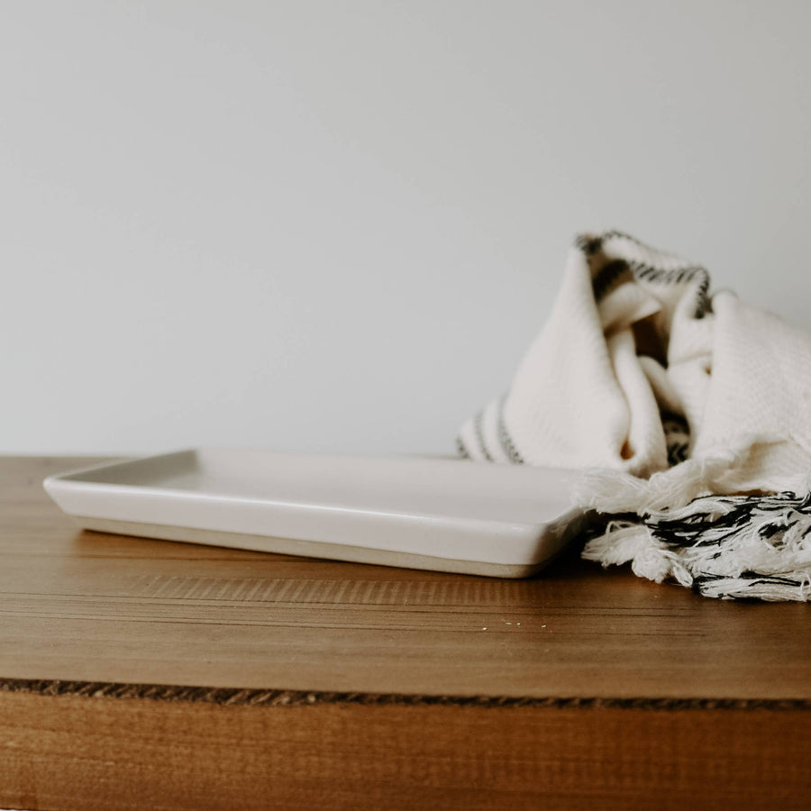 Stoneware Tray - Cream Speckled