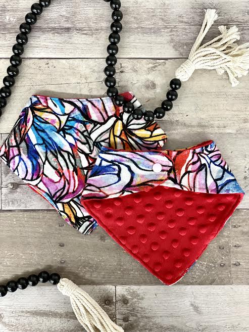 Abstract Colorful Floral Baby Bib Bandana