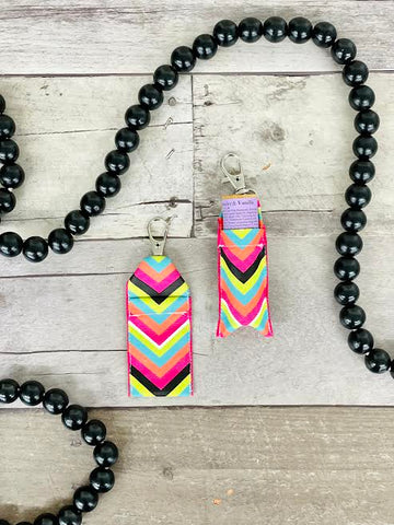 Bright Chevron Chapstick Holder