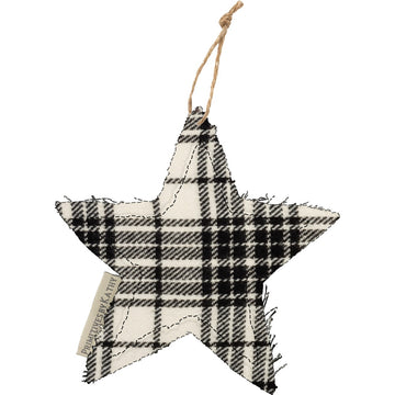 Black Plaid Star Ornament