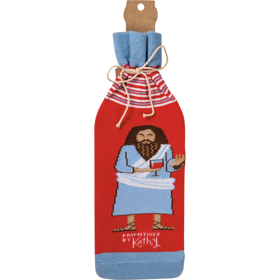 But Santa, Jesus Drank Wine Bottle Cover