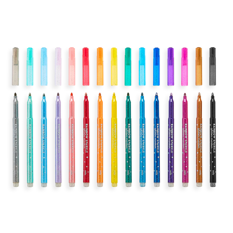 Rainbow Sparkle Glitter Markers - Set of 15