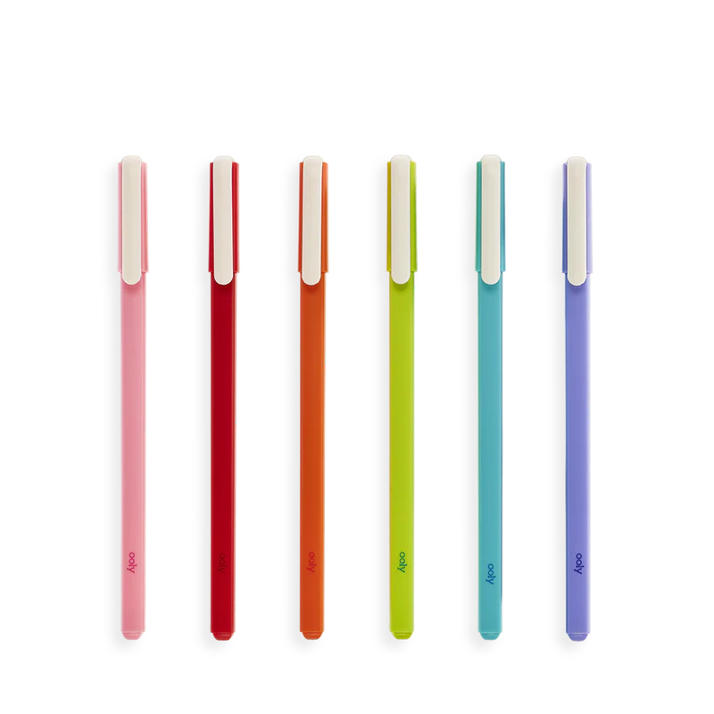 Fine Lines Colored Gel Pens - Set of 6