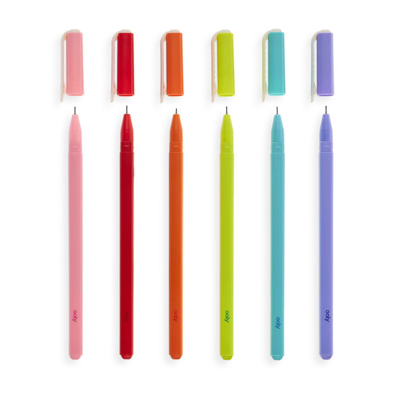 Fine Lines Colored Gel Pens - Set of 6