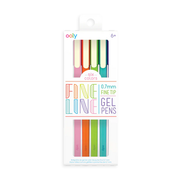 Fine Lines Colored Gel Pens - Set of 6