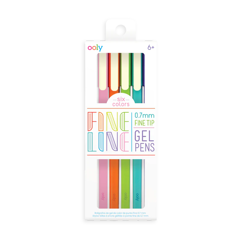 Fine Lines Colored Gel Pens - Set of 6