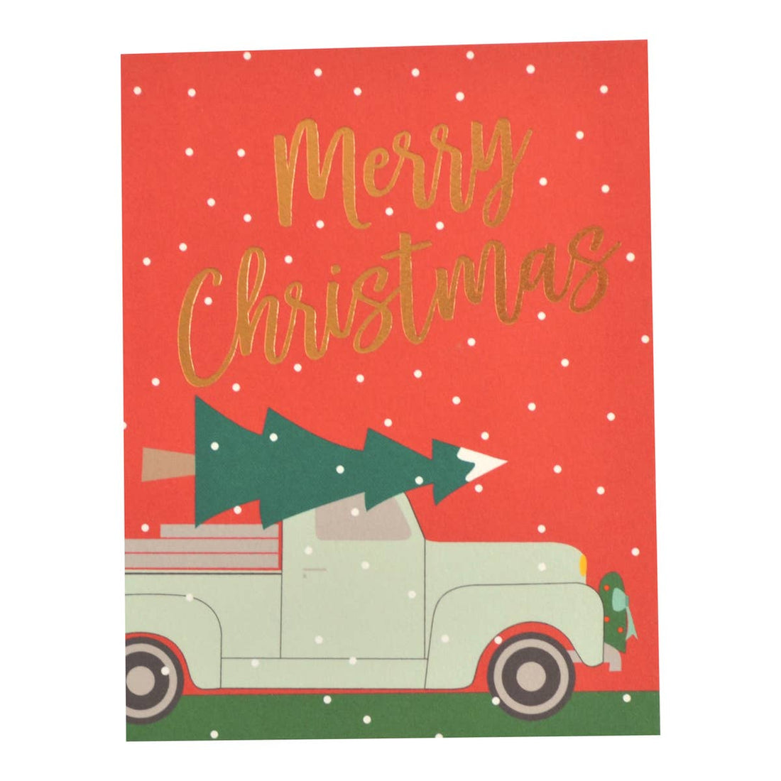 Merry Christmas Holiday Trucks Foil Cards - Box of 6