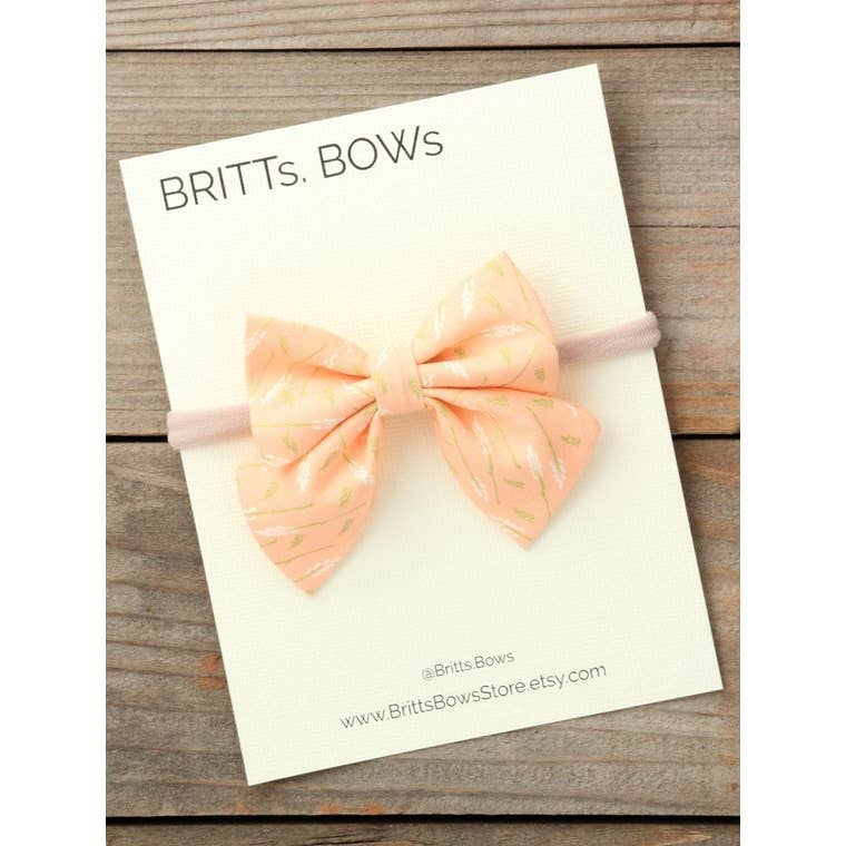 Sailor Bow Headband - Peach Floral