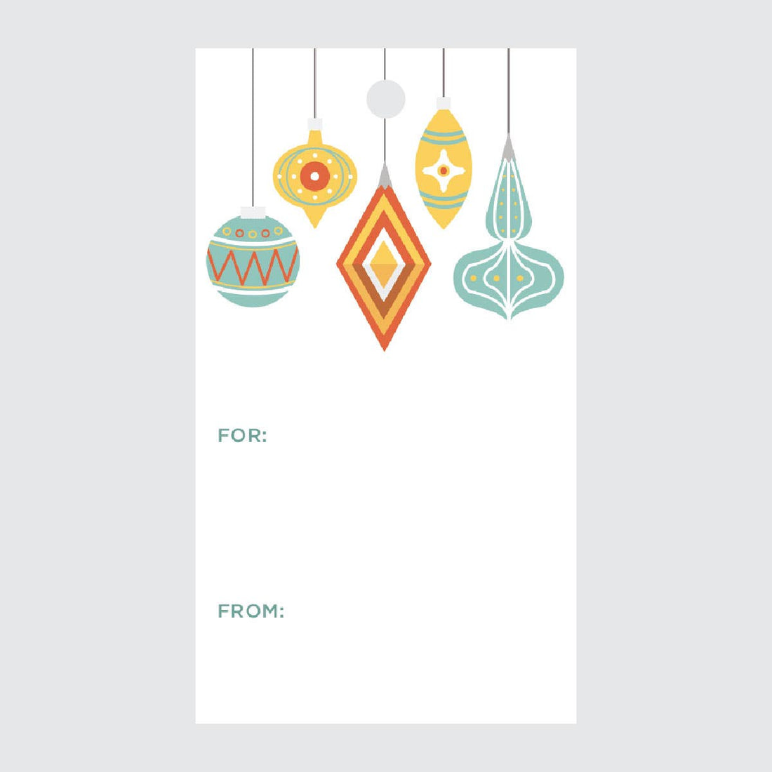 Christmas Ornaments Gift Tags (Double-Sided, 10 with Twine)