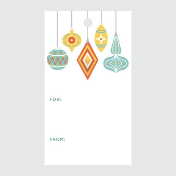 Christmas Ornaments Gift Tags (Double-Sided, 10 with Twine)