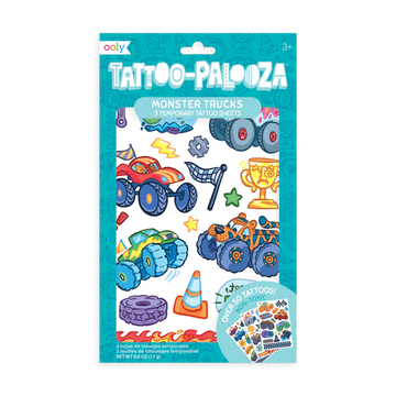 Ooly Tattoo-palooza Temporary Glitter Tattoo: Monster Trucks