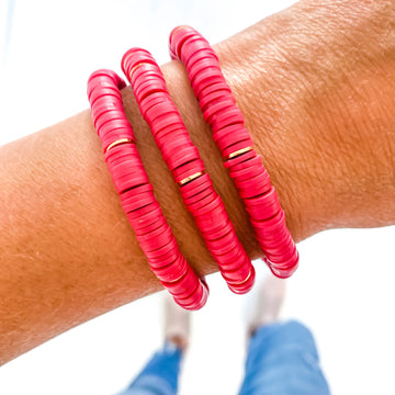 Dark Red Heishi Bracelet