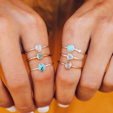 Pura Vida Bracelets -  Oval Chalcedony Ring