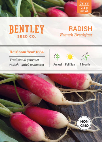 Radish, French Breakfast Seed Packet (Raphanus raphanistrum subsp. sativus)